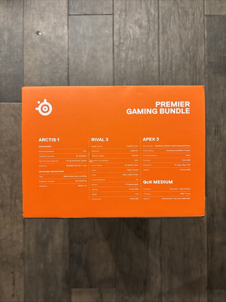 SteelSeries Premier Gaming Bundle: Arctis 1 Headset, Apex 3 Keyboard, Rival 3...