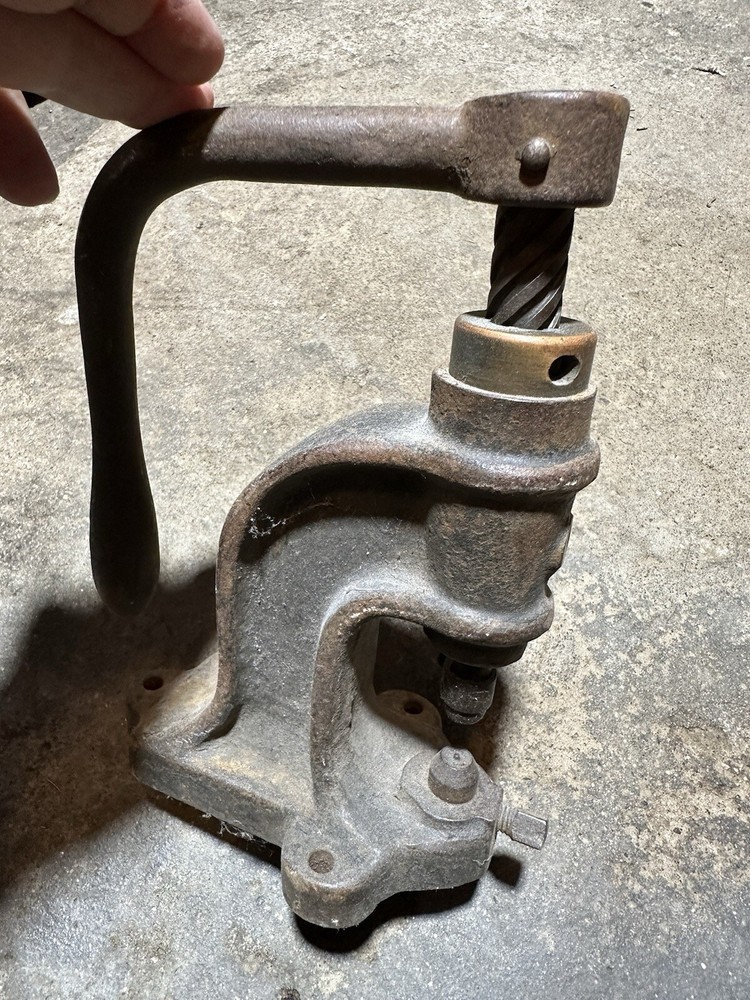 Vintage Manual Button Rivet Press 10”