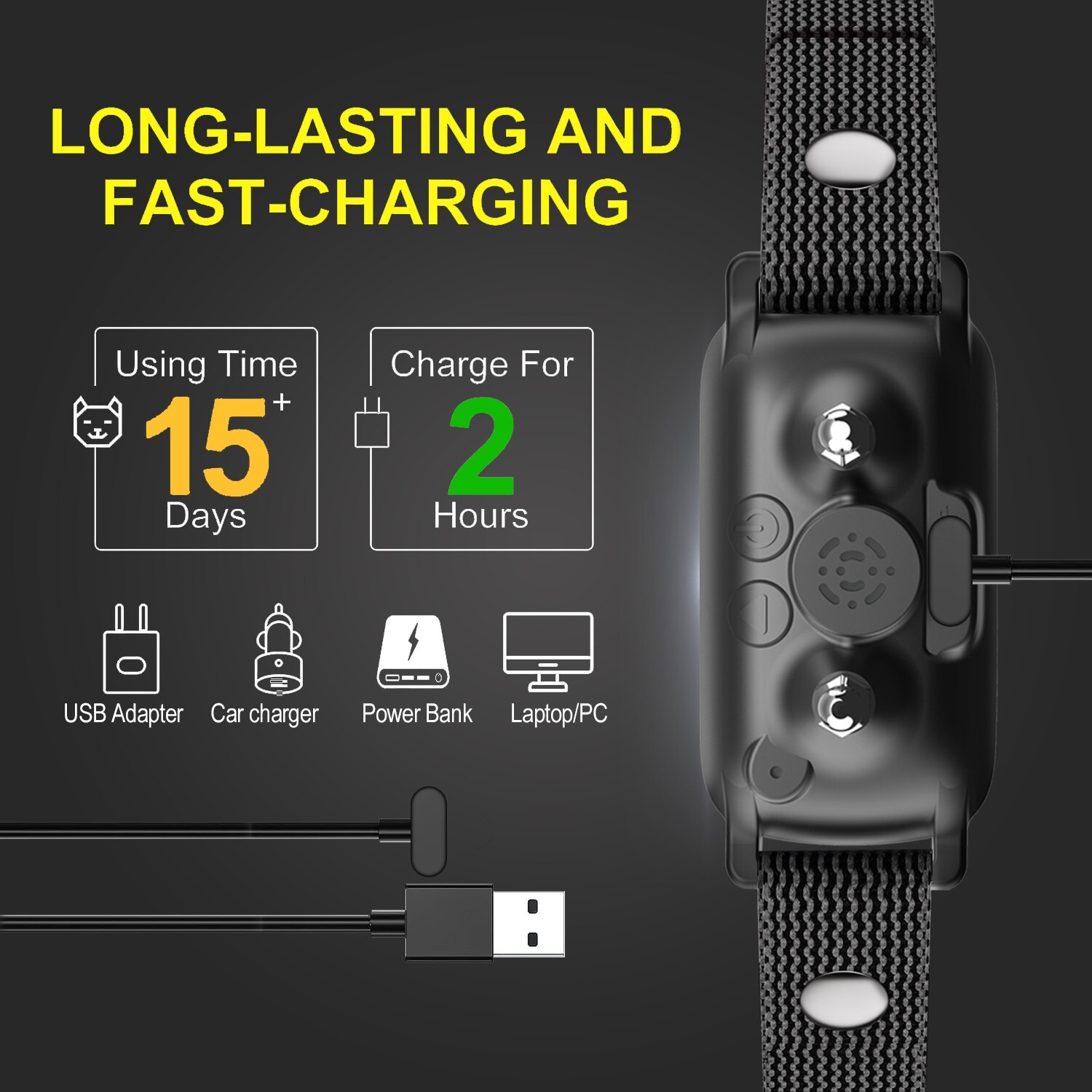 Ultrasonic Color Screen Auto Anti Bark Dog Training Shock Pet No Barking Collar