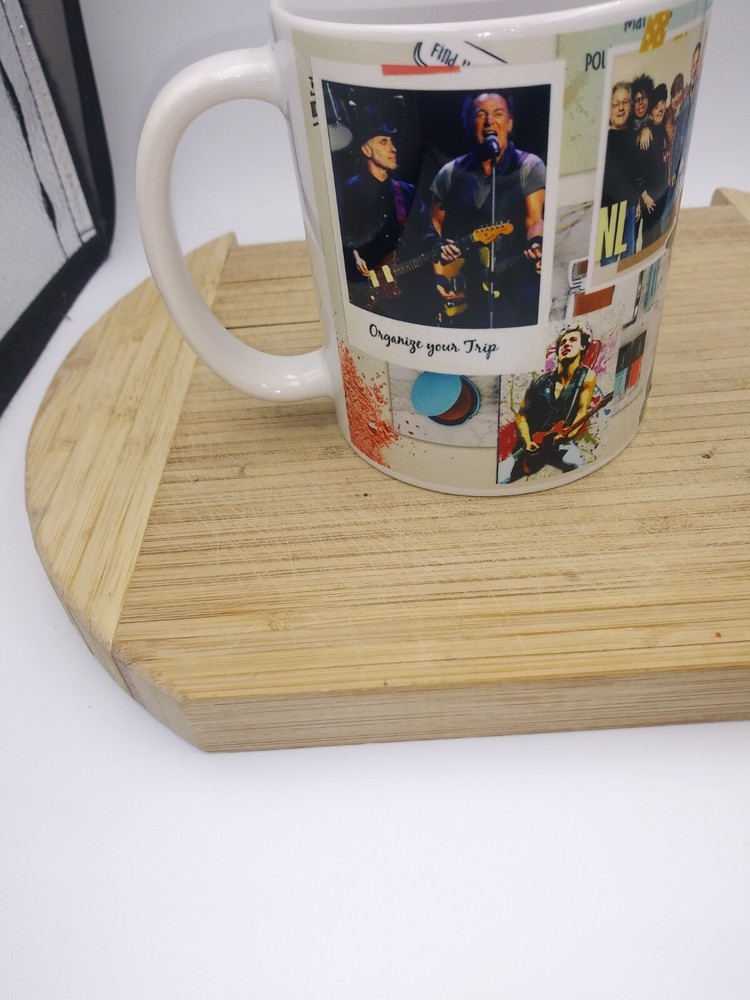 Mug Bruce 11oz-15oz white ceramic and collage