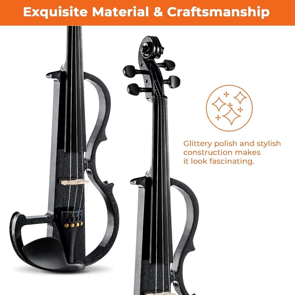Metallic Electric Violin Solid Maple Body Ebony Fittings