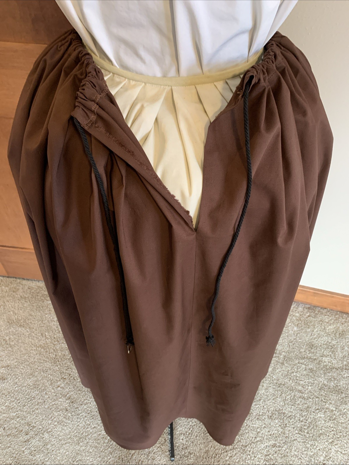 Outlander Skirt.Drawstring , One Size. 100% Cotton. Colonial, Pioneer, Petticoat