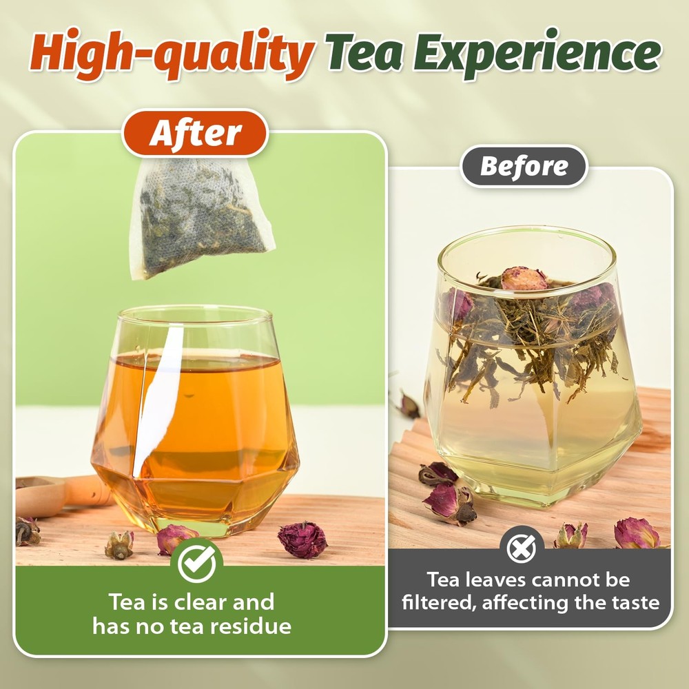 Disposable Tea Bags for Loose Leaf Tea, Empty Filter Bags with Cotton Drawstring