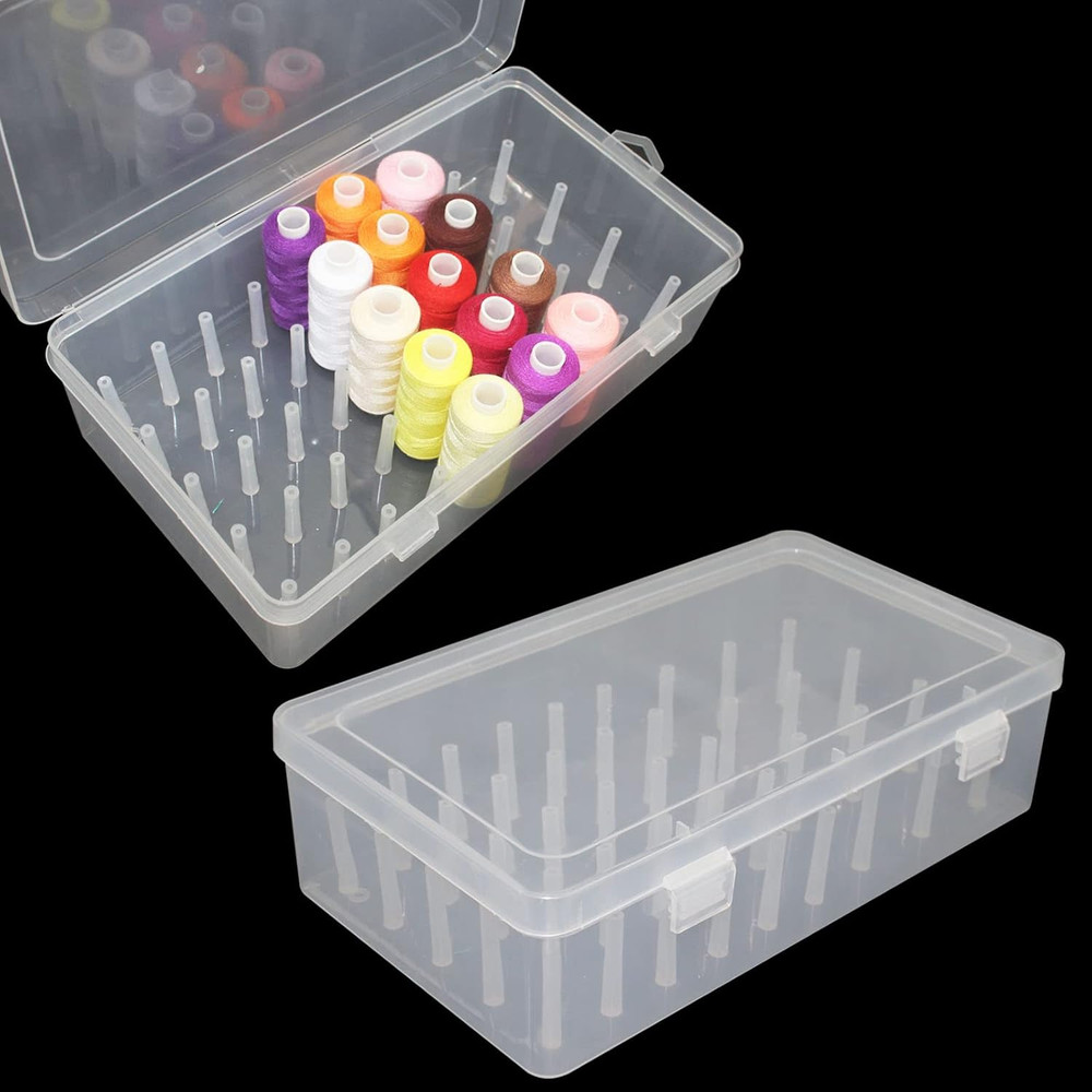 42 Spools Thread Holder Organizer Clear Sewing Storage Box Embroidery Thread Org