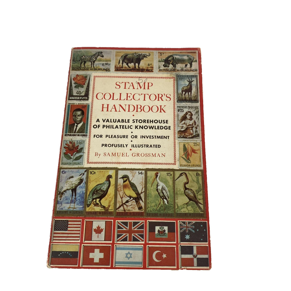 Vintage 1973 Stamp Collector's Handbook Samuel Grossman Philately Book Guide