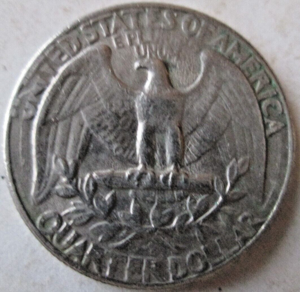 1972-D WASHINGTON, REVERSE GREASE STRIKE ERROR AT "RIBUS", VF/XF, CIRCULATED