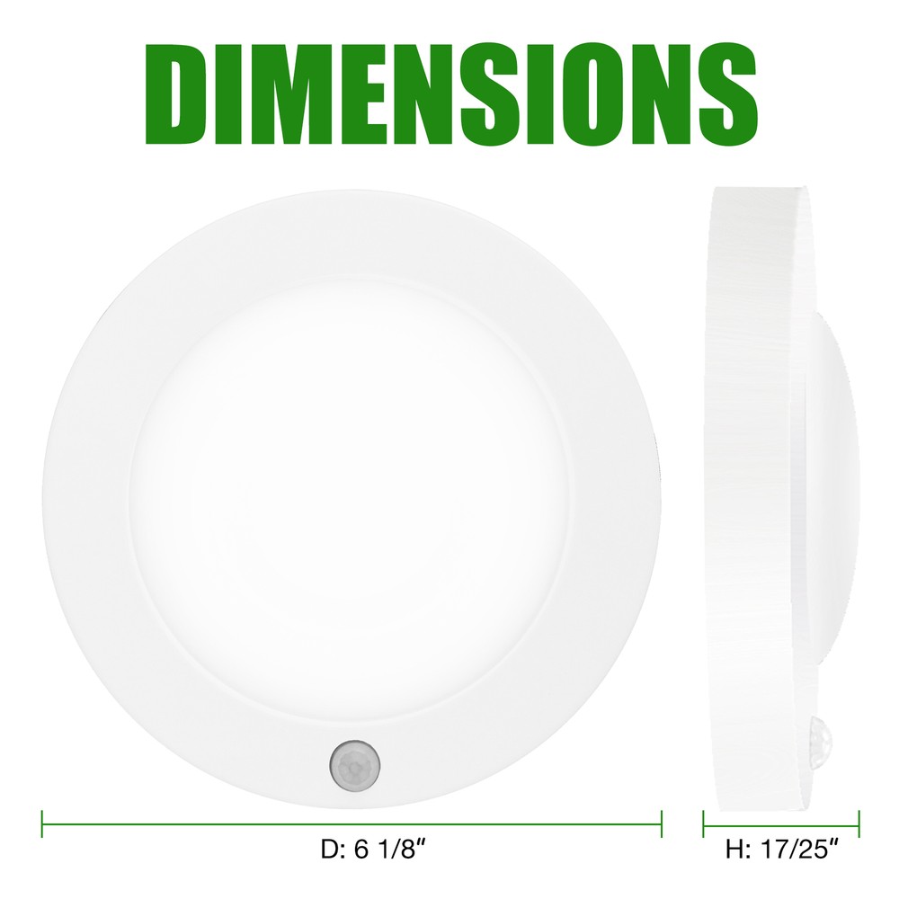 6Inch PIR Motion Sensor LED Disk Closet Light Dimmable Ceiling Night Light Lamp