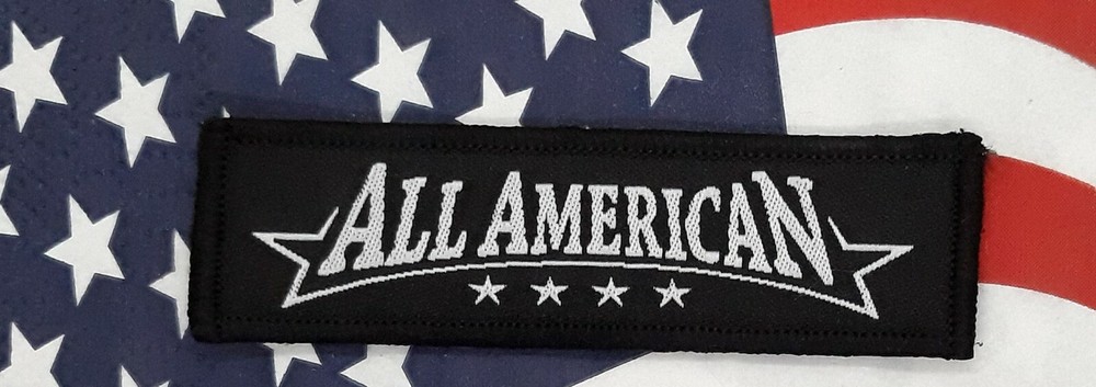 All American - Morale Patch B&W Hook & Loop Application 3"x 1"