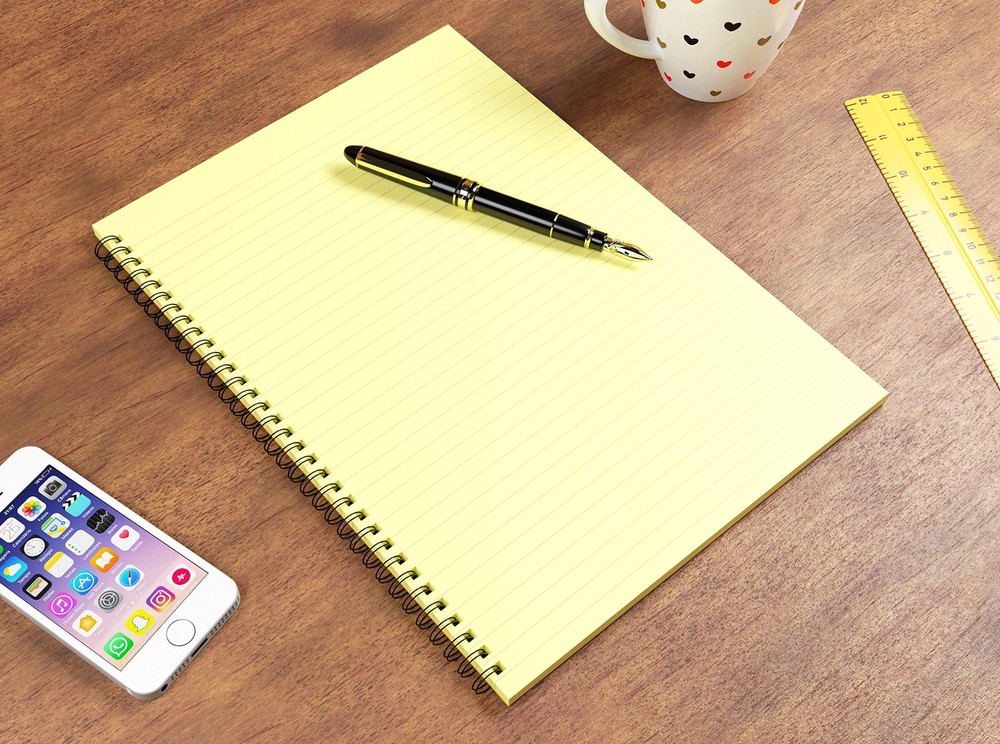 Silvine Luxpad A4 Memory Aid Yellow Paper Notebook - Lined (120 A4,
