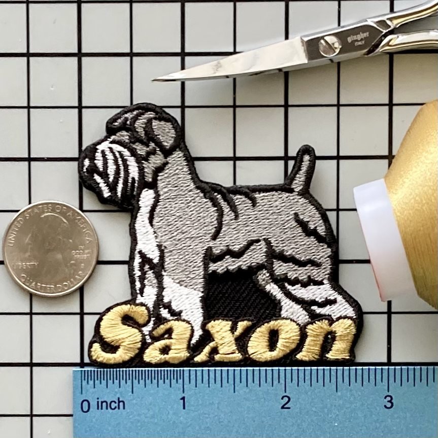 Schnauzer Dog Patch Personalized Custom Iron-on Badge
