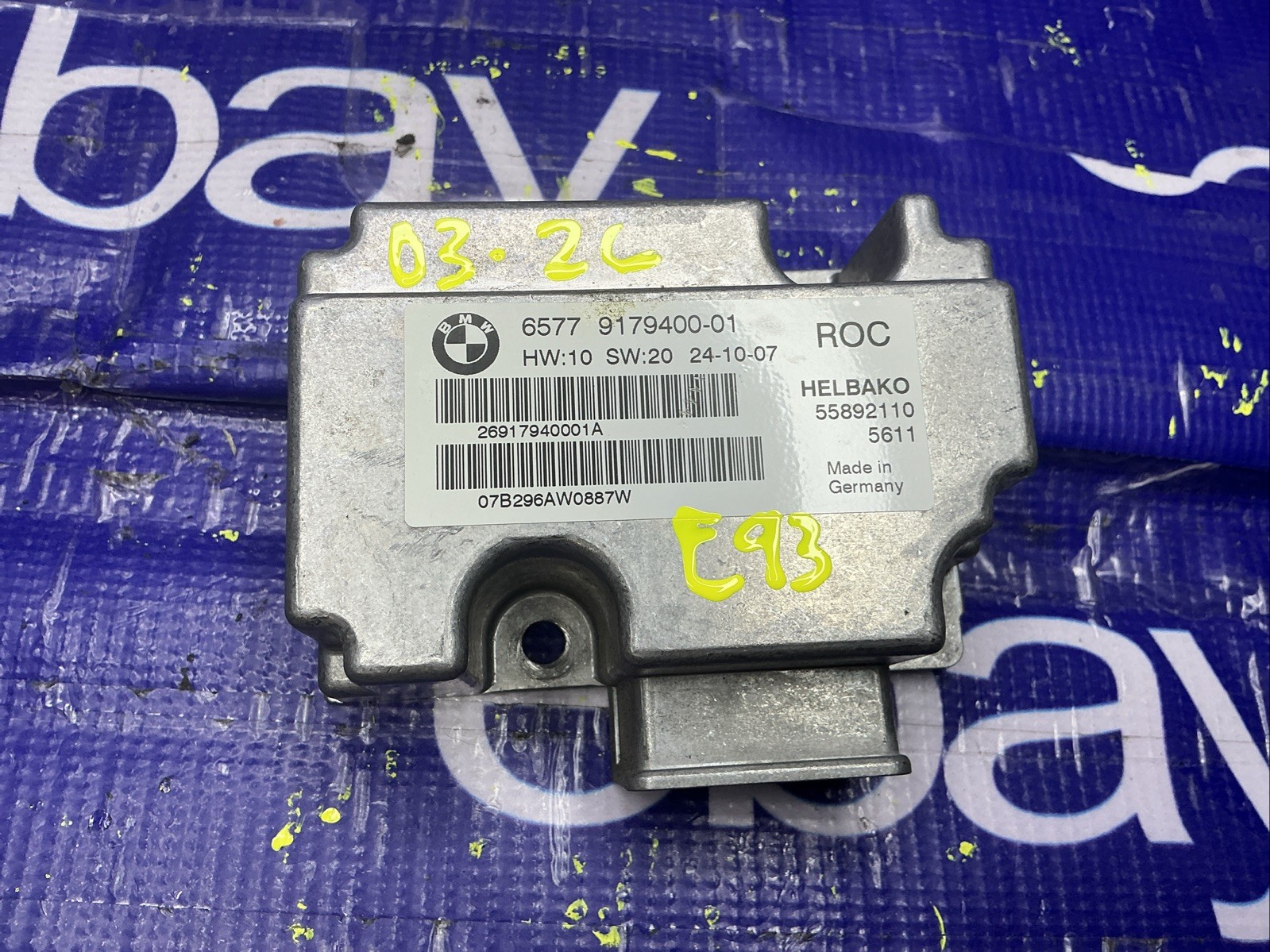 07-13 OEM BMW E88 E93 135 335 Convertible Roof Top Control Module ROC Rollover