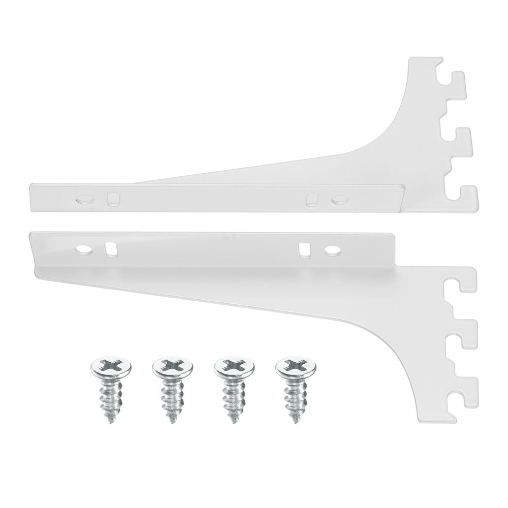 2Pcs Adjustable Shelf Brackets, 6.3" 2.3mm Upright Bracket Shelf Bracket, White