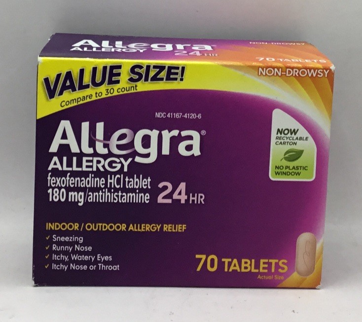Allegra Adult 24 Hr Allergy Tablets 70 Tabs EXP 4/26