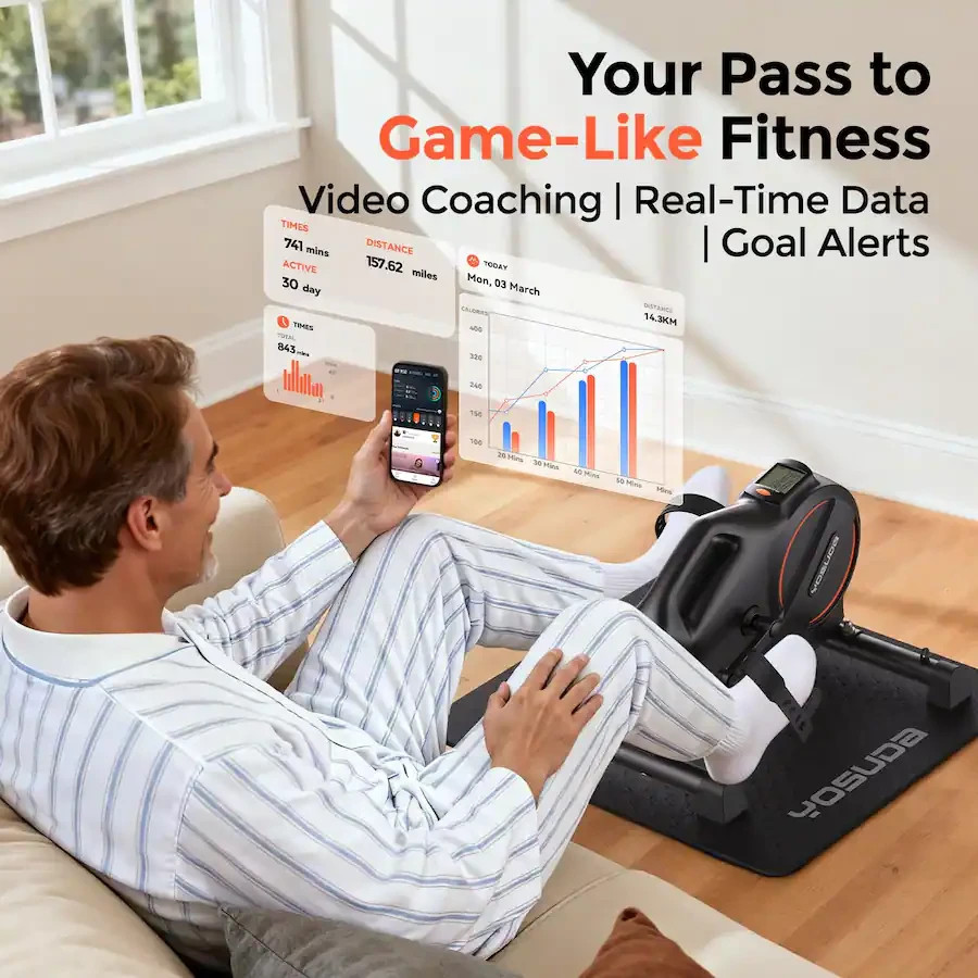 Under Desk Bike Pedal Exerciser - Magnetic Mini Exercise Bike, Desk Pedal Bike