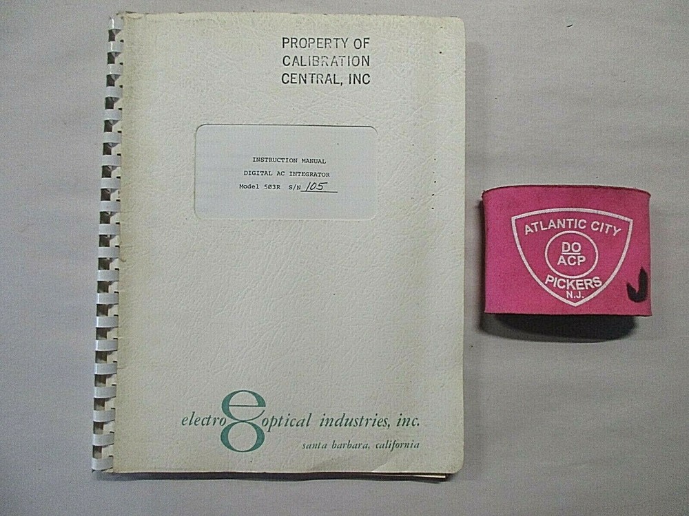 ELECTRO OPTICAL INDUSTRIES DIGITAL AC INTEGRATOR MODEL 503R INSTRUCTION MANUAL