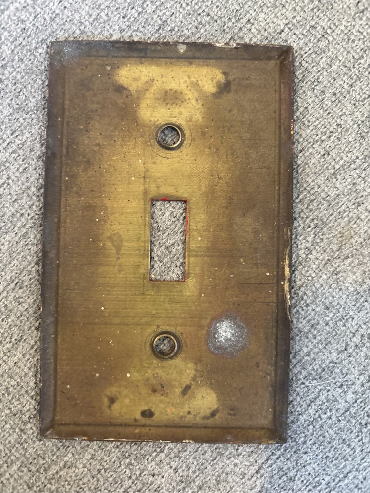 4 Antique Solid Brass Switch Plate Covers - All Different Styles