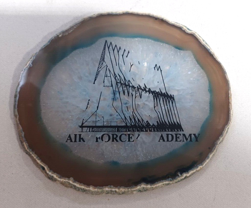 US Air Force Academy 4.5" Agate Geode Slice Coaster