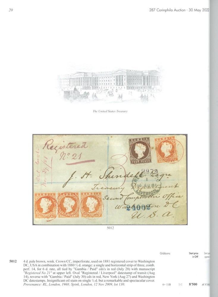 British West Africa Specialized Auction Catalogs Corinphila 2022-23