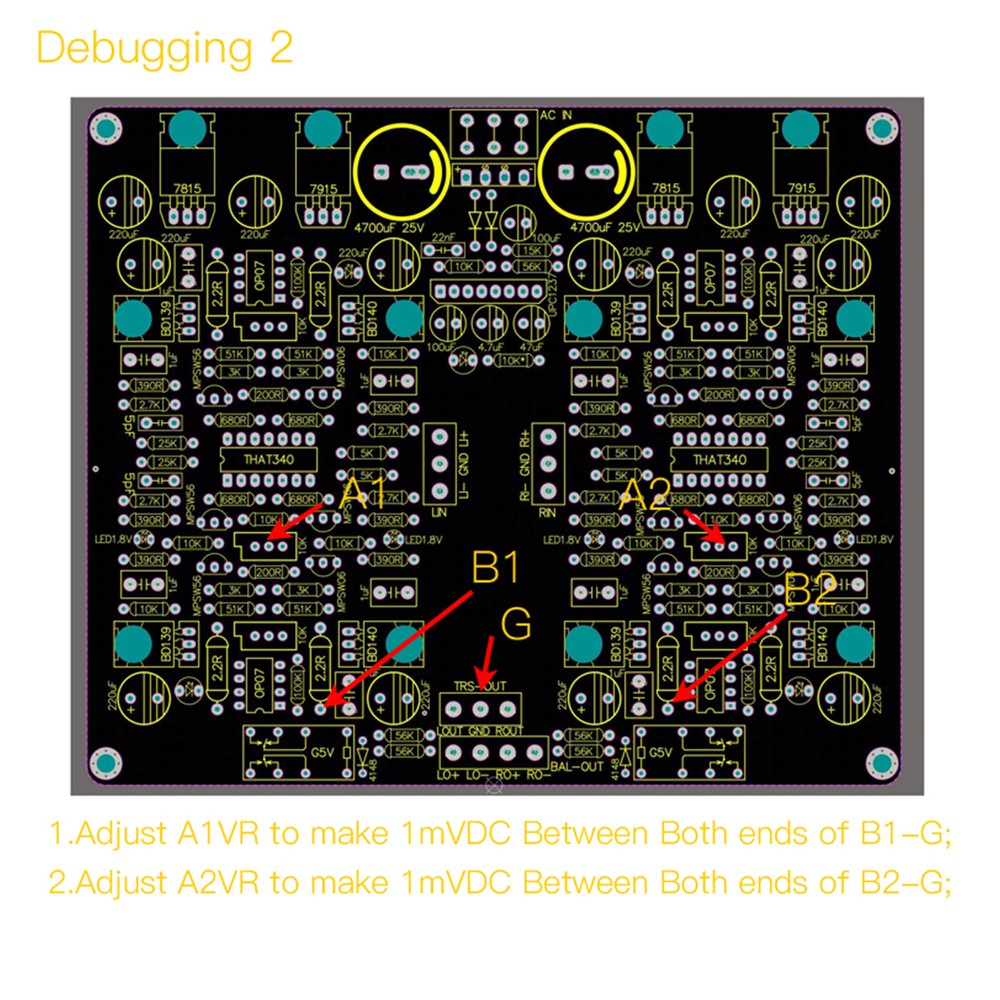 1pc Dynalo MOD Balanced Headphone-Amplifie PCB Board
