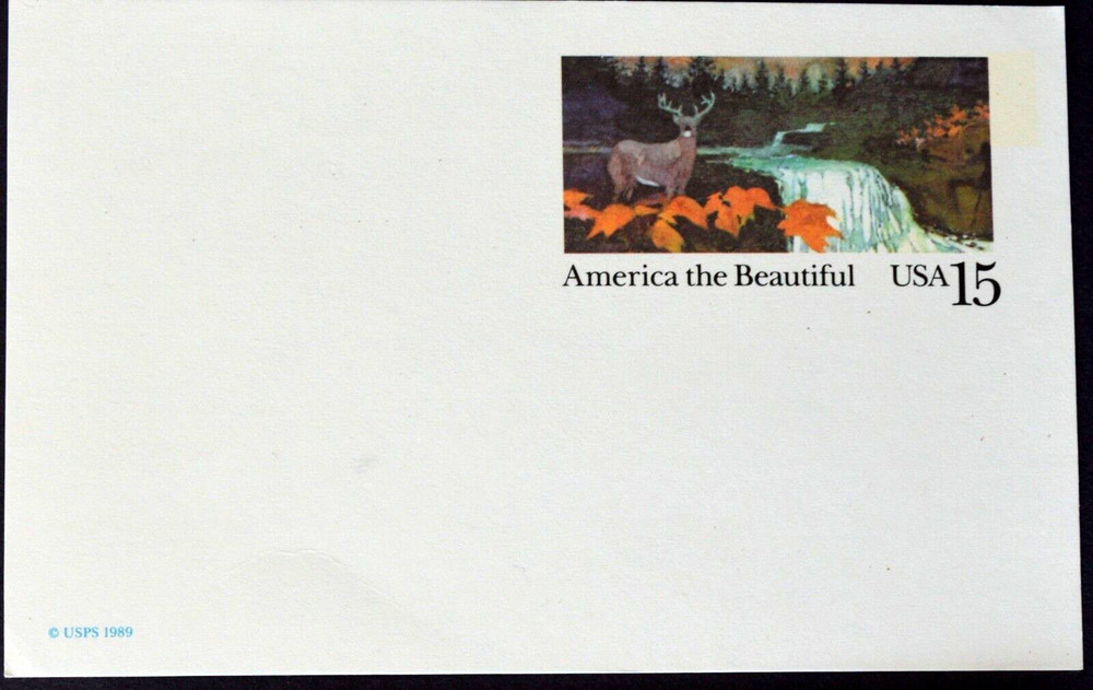 1989 US Sc #UX133 postal card, 15 cent, mint, sharp corners, excellent condition