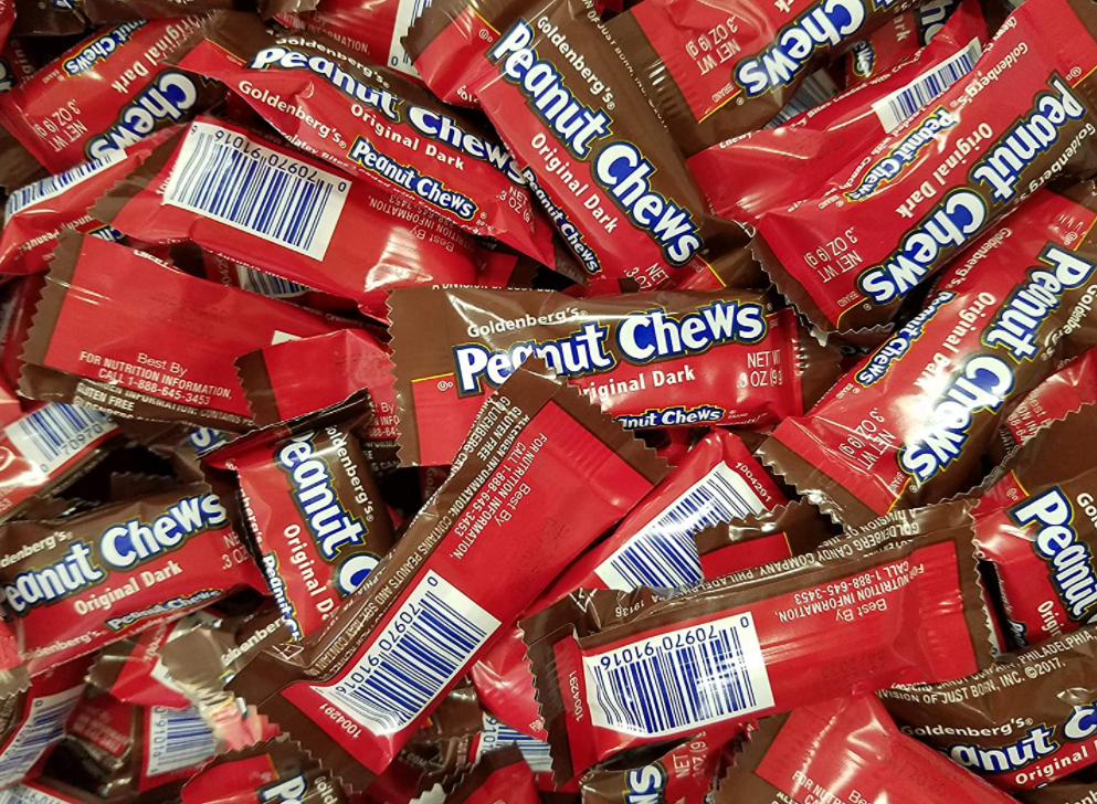 Original Dark Chocolate Goldenberg's Peanut Chews 225 Count , 4 Lbs