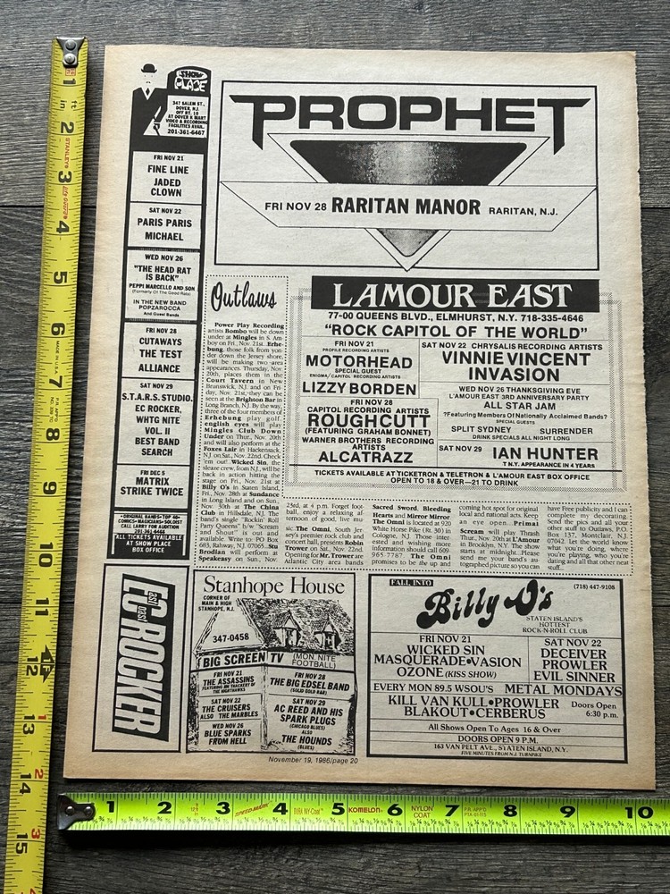 VINNIE VINCENT Invasion Concert Ad Advert 1986 L'Amour East NYC Vintage Kiss A