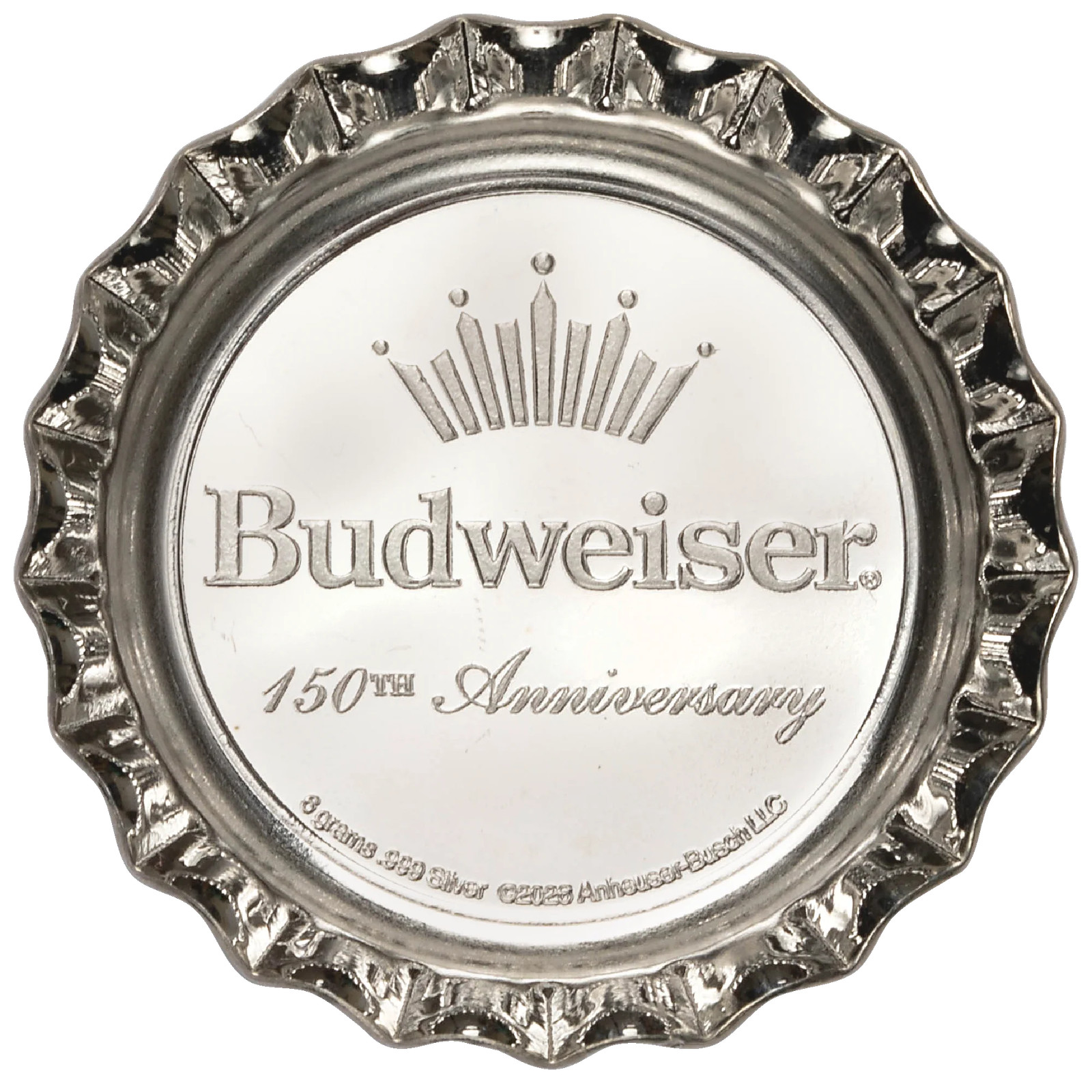 Budweiser Silver Bottle Cap Six Pack with Box - Patriotic