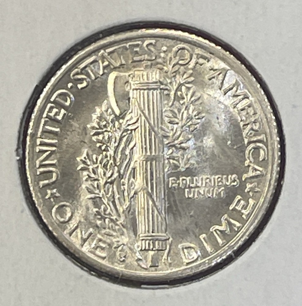 1938 S Mercury Silver Dime, Gem Uncirculated.