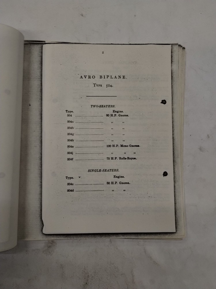 Avro Biplane Type 504 Rigging Notes-Copy