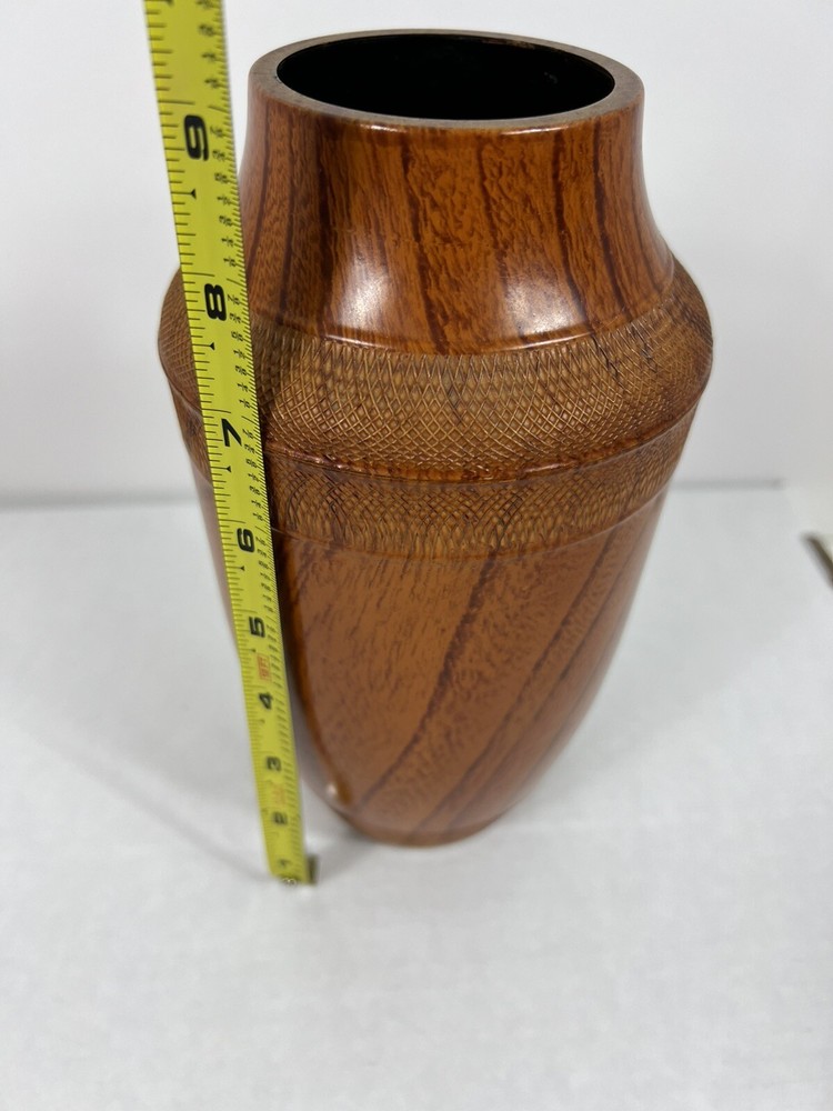 Wood Look Plastic Vase