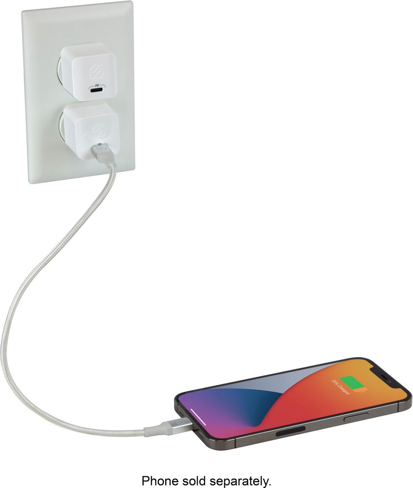 Scosche - PowerVolt 20W Mini Cube USB-C Fast Charger - White