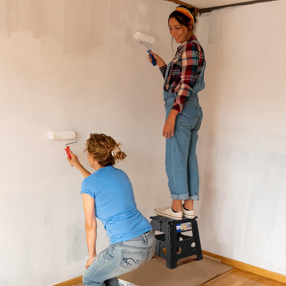 Folding Step Stool 13 inch Height Premium Heavy Duty Foldable Step Stools for...