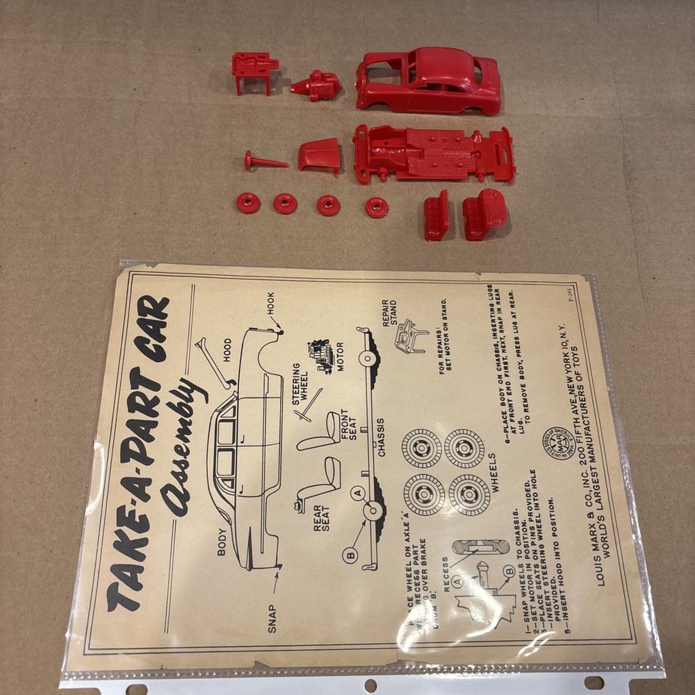 Marx Take- A- Part CAR WITH ORIGINAL INSTRUCTION SHEET