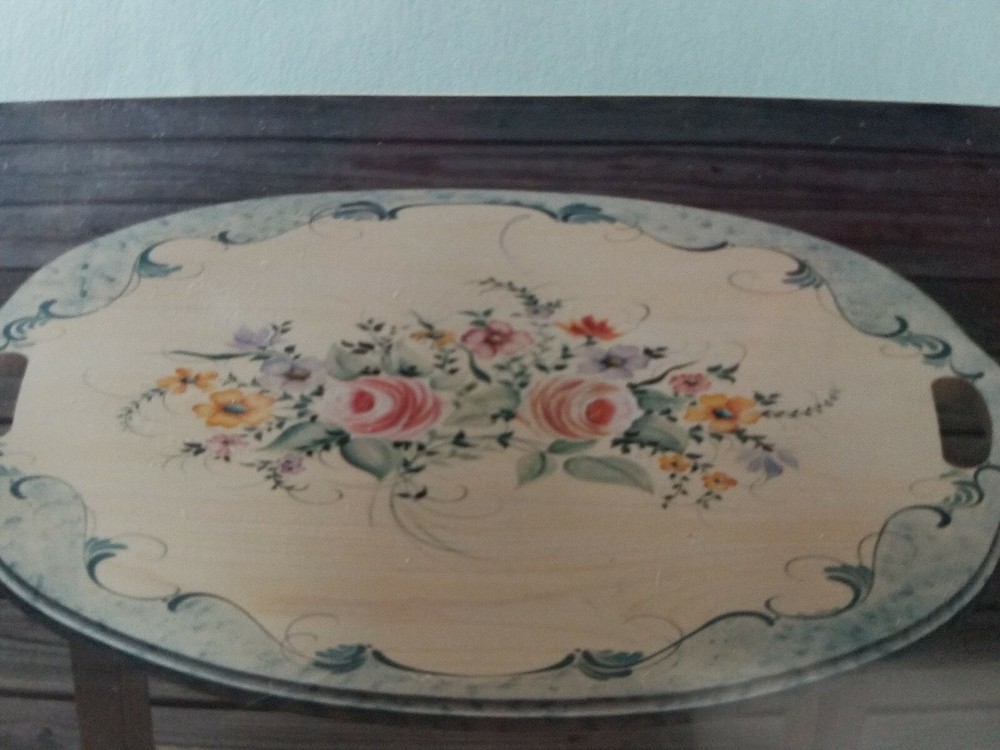 JEAN ROOD FOLK ART FLORAL TABLE PAINTING PATTERN