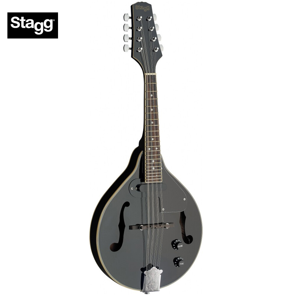Stagg M50 E Premium A Style Bluegrass Acoustic Electric Mandolin - Black