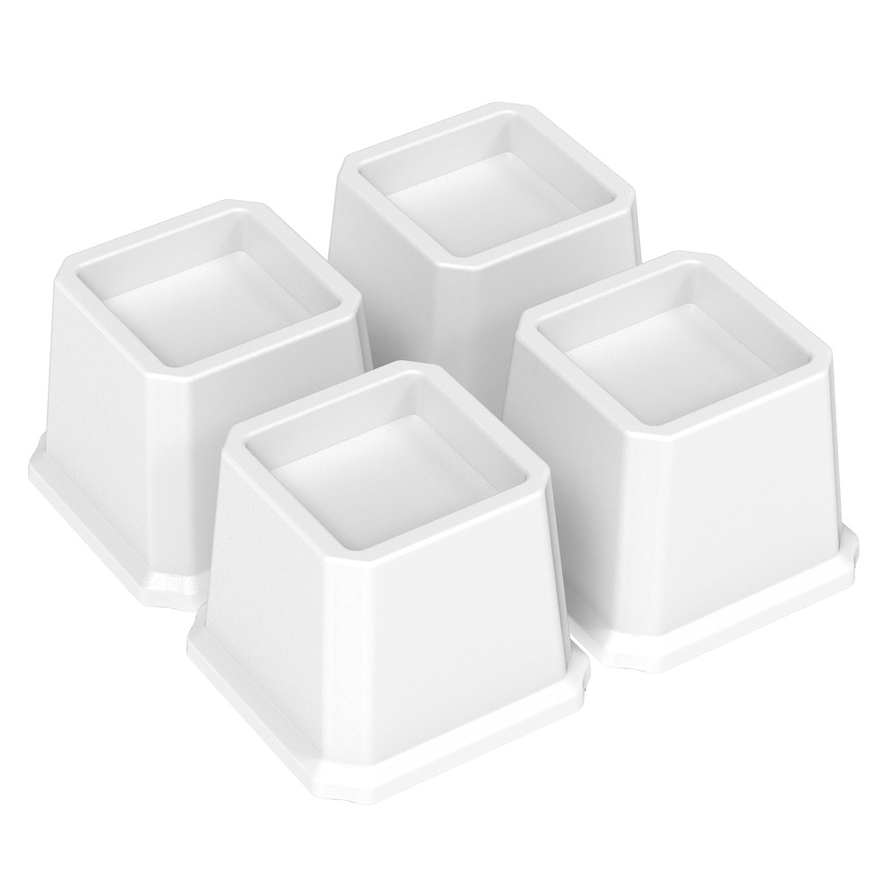 Bed Risers 3" 4 Pack Heavy Duty 1500 lbs Capacity for Sofa Table White