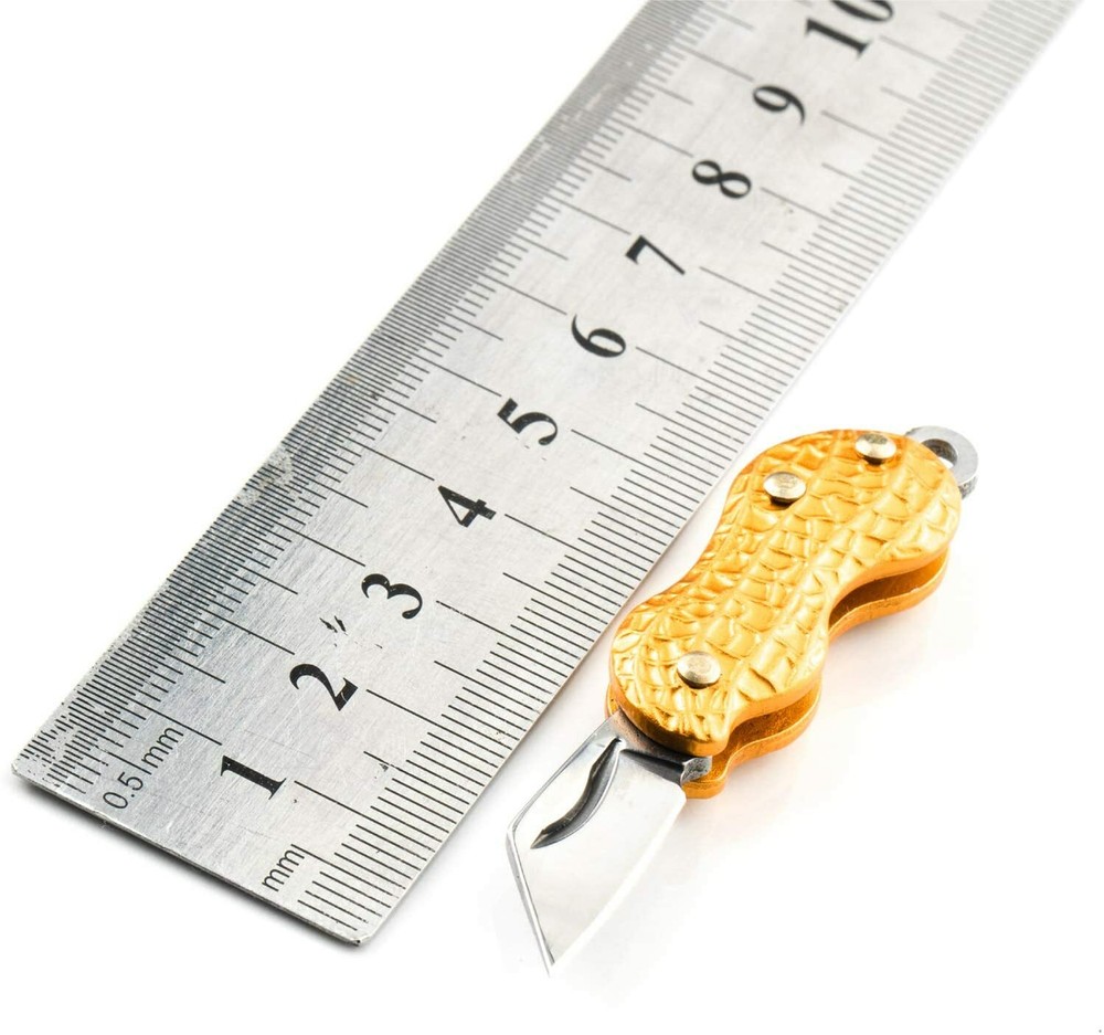 Multi-functional Peanut-Shaped Outdoor Portable Folding Knife Mini ( Gold ) Gift