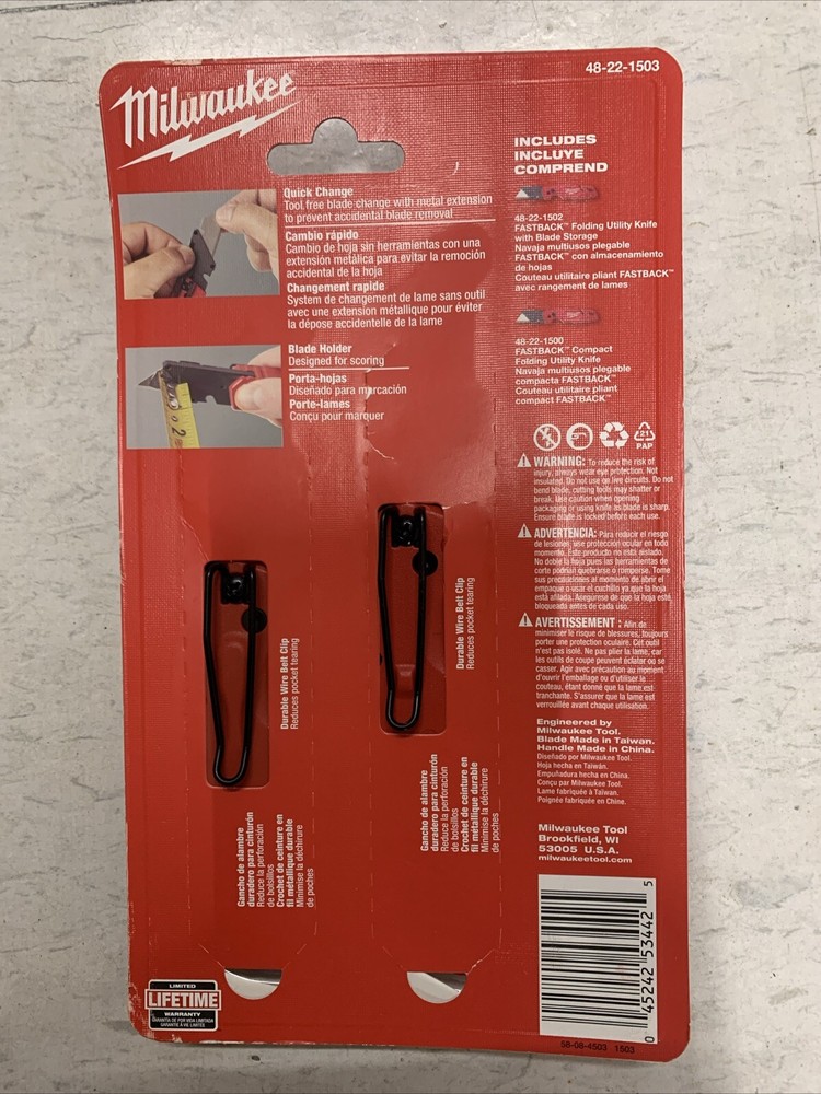 Milwaukee 48-22-1503 FASTBACK Folding Utility Knife Set