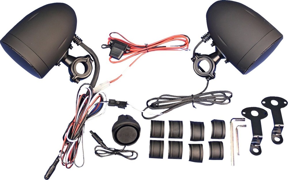 J&M Self-Amplified Handlebar Speakers (MHAS-BLU3B)