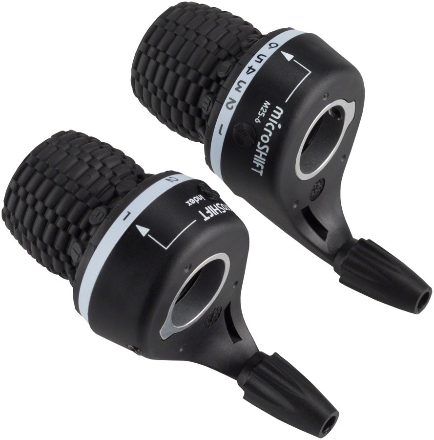 MicroSHIFT MS25 6-Speed Twist Shifter Set for Mountain Bikes, Black
