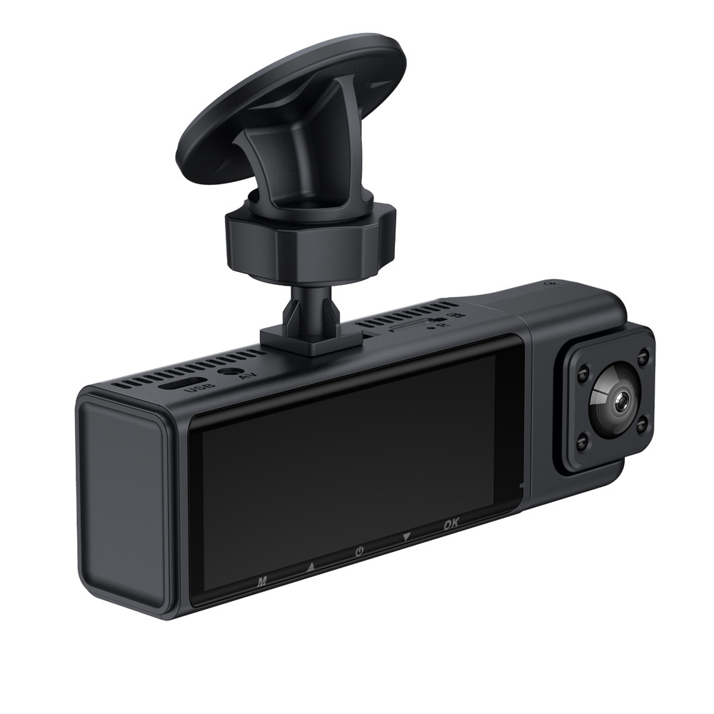 Three Lens Car Interior Dash Camera HD 1080P DVR Video Recorder Loop Recording