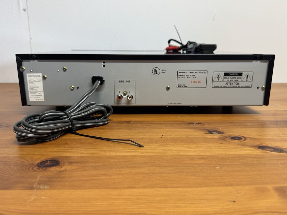 Sony CDP-C30 5 Disc CD Player Changer Tested Working Tray Opens Clean