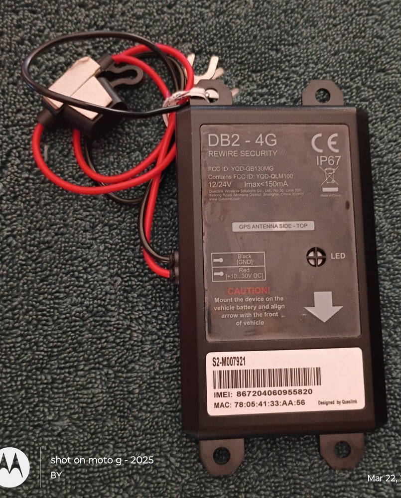 Queclink DB2-4G Reverse Security Car GPS Tracking Device S2-M007921