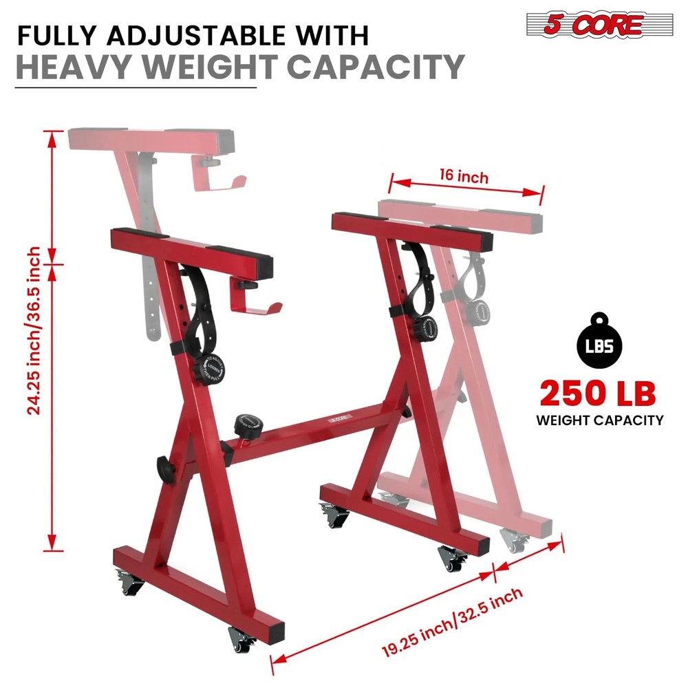 5Core Keyboard Stand Adjustable Height 36.5" Width 32.5” Electric Piano Riser
