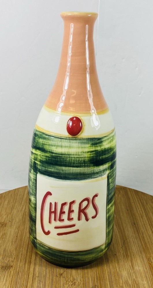 Cheers Ceramic Boottle Vase 11”