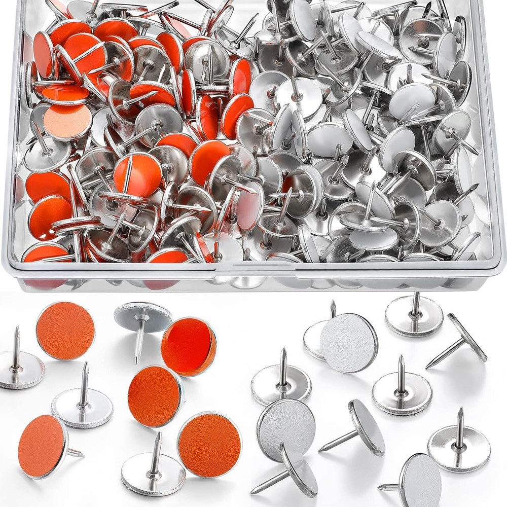 200 Pack White and Orange Reflective Tacks Trail Marking White,