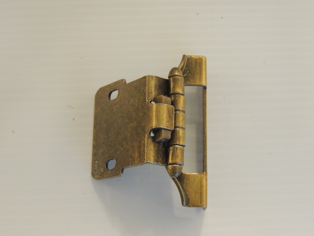 6 Brass Tone Cabinet Hinges