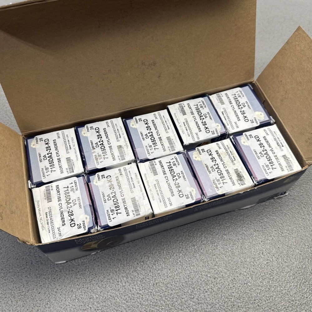 10-PACK MORTISE CYLINDERS KEYWAY 7185DA2-28-KD