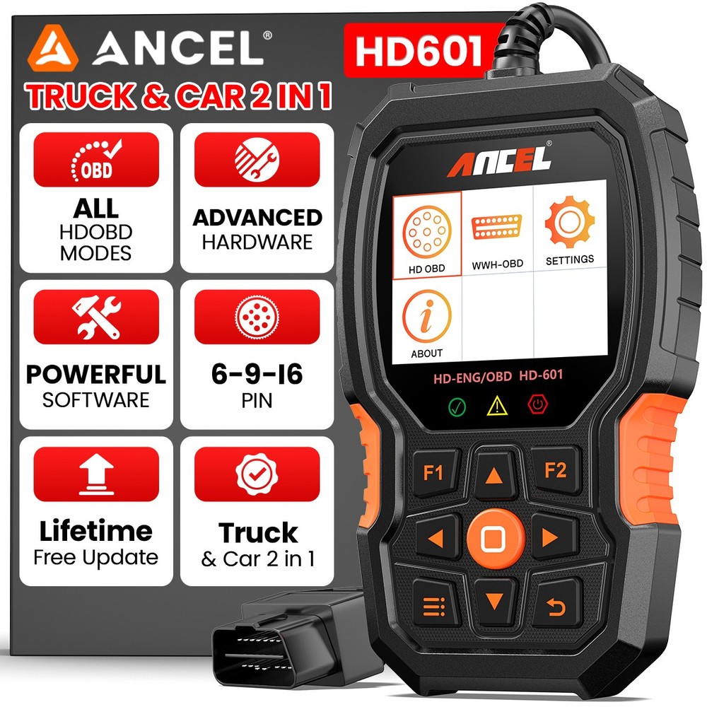 Heavy Duty Truck Scanner HD601 Diesel Diagnostic OBD2 Scan Tool & Code Reader