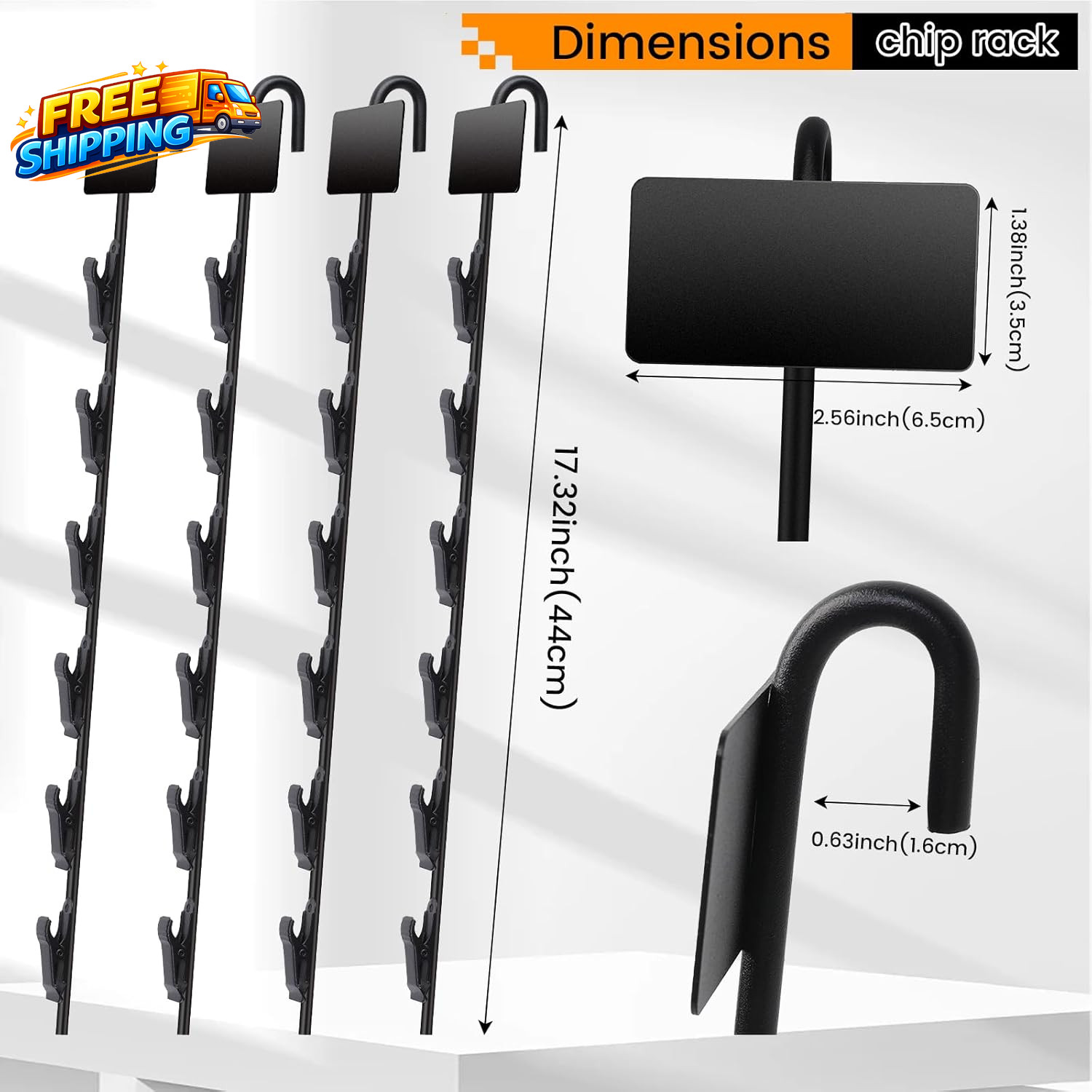 Chip Display Rack Chip Rack Display Stand Chip Bag Holder with 6 Clips for Retai